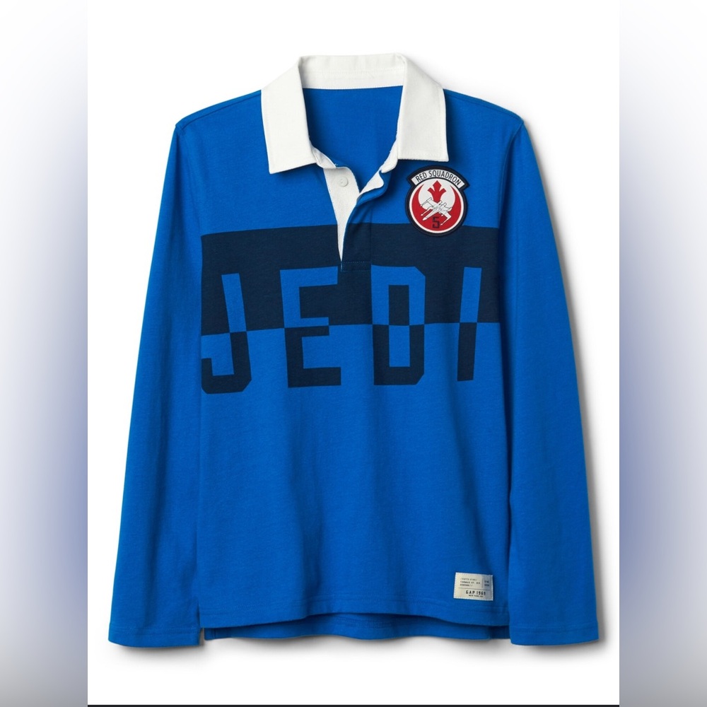 Gap Star Wars Collared Long sleeve Jedi Tee Blue Size Medium